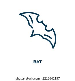 Bat icon. Linear vector illustration. Outline bat icon vector. Thin line symbol for use on web and mobile apps, logo, print media.