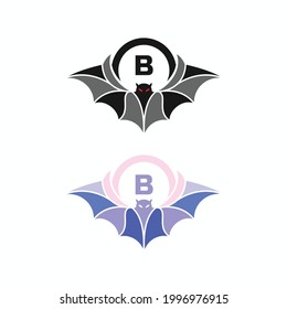 Bat icon or logo with initial letter B design