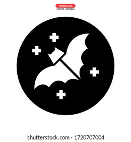 bat icon or logo isolated sign symbol vector illustration - high quality black style vector icons
