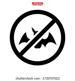 bat icon or logo isolated sign symbol vector illustration - high quality black style vector icons
