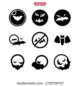 bat icon or logo isolated sign symbol vector illustration - high quality black style vector icons
