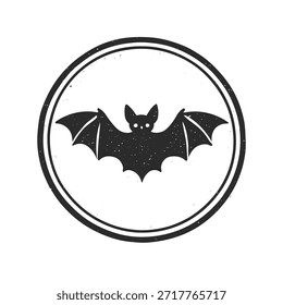 bat icon logo seal vector on white background
Vector stamp icon