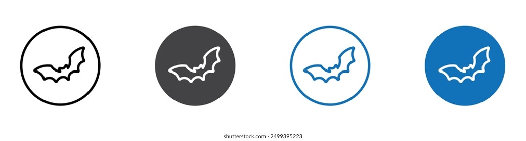 Icono de murciélago Logotipo Iniciar sesión de contorno de línea delgada
