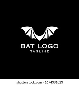 Bat icon logo vector illustration isolated on black background