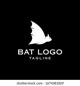 Bat icon logo vector illustration isolated on black background