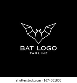 Bat icon logo vector illustration isolated on black background