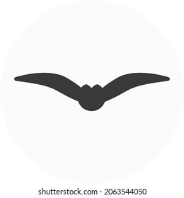 Bat Icon, minimal bird mistery symbol vector design. Great for mobile app, web design, etc.