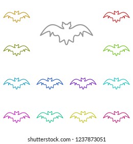 Bat icon in multi color. Simple glyph vector of halloween set for UI and UX, website or mobile application