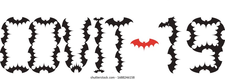 Icono del murciélago sobre fondo blanco El símbolo de Halloween y es la ruta principal al virus