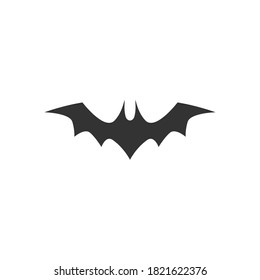 Bat icon on white background.  Halloween vector illustration.