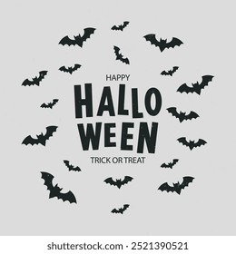 Bat icon on white background. Symbol of Halloween. A flock of bats isolated go up silhouette. Seamless pattern for booklet, banner, website. Vector illustration