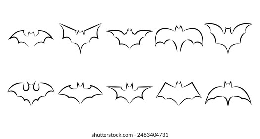 Bat Icon Set Collection Bundle