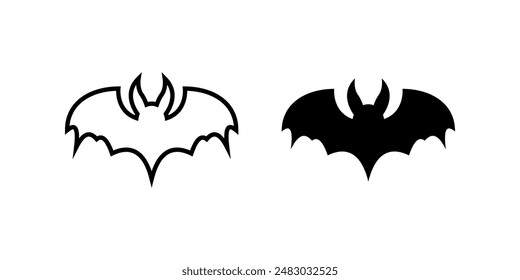 Bat icon set. Flying Bat Symbol. Halloween sign. for mobile concept and web design. vector illustration on white background