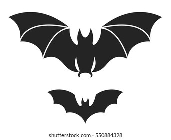 Bat icon set. Isolated bat on white background