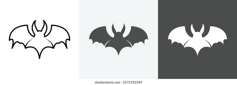 Bat icon set vector art