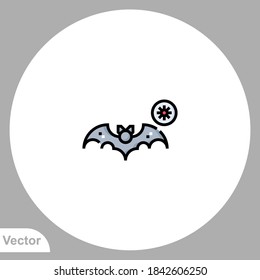 Bat icon sign vector,Symbol, logo illustration for web and mobile