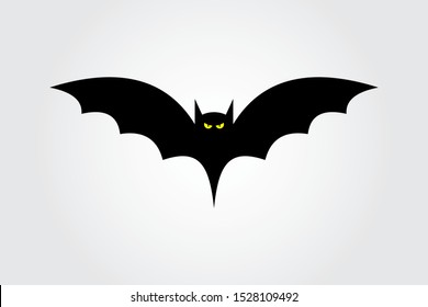 Bat Icon Silhouette Black Flat Vector Design