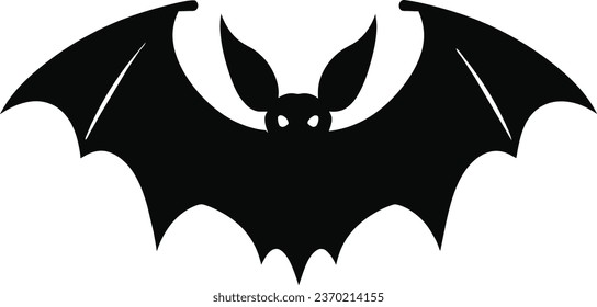 Bat icon. Bat silhouette. Black bat symbol. Vector illustration