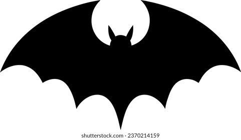 Bat icon. Bat silhouette. Black bat symbol. Vector illustration