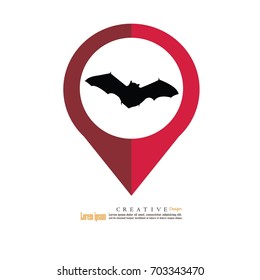 Bat icon.bat silhouette. vector illustration