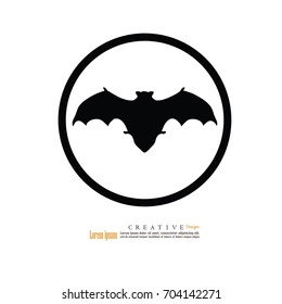 Bat icon.bat silhouette. vector illustration