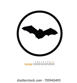 Bat icon.bat silhouette. vector illustration