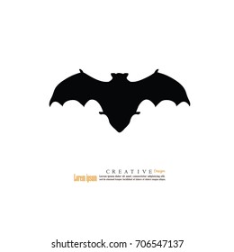Bat icon.bat silhouette. vector illustration