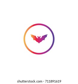 Bat icon silhouette vector illustration