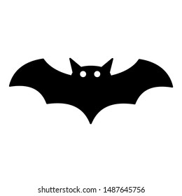 Bat icon, silhouette vector symbol isolated on white background