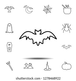 Bat icon. Simple outline vector element of Halloween icons set for UI and UX, website or mobile application