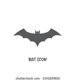 Bat icon simple silhouette flat style vector illustration on white background.