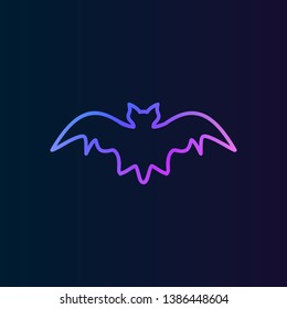 Bat  icon. Simple thin line, outline vector of halloween icons for ui and ux, website or mobile application