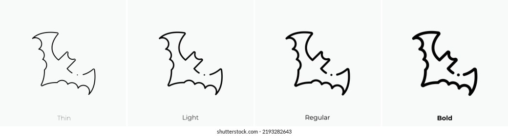 bat icon. Thin, Light Regular And Bold style design isolated on white background