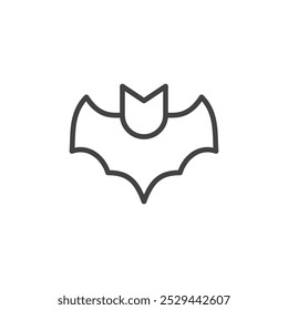 Bat icon Thin outline art symbol