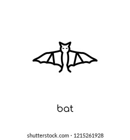 Bat icon. Trendy modern flat linear vector Bat icon on white background from thin line animals collection, editable outline stroke vector illustration