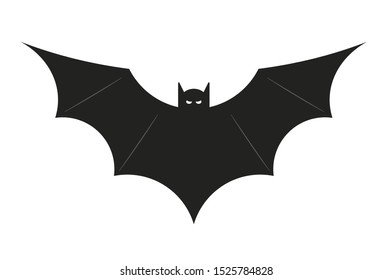 Bat icon or vampire symbol. Halloween paraphernalia. Vector illustration.