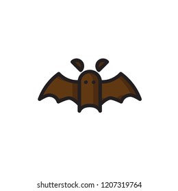 bat icon vector. animal icon filled outline style