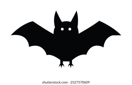 Diseño de la Ilustración vectorial del icono del murciélago con el fondo blanco, icono del murciélago de Halloween