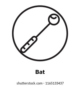 Bat icon vector isolated on white background, Bat transparent sign , linear sport symbols