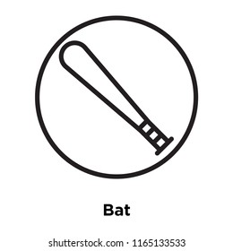 Bat icon vector isolated on white background, Bat transparent sign , linear sport symbols