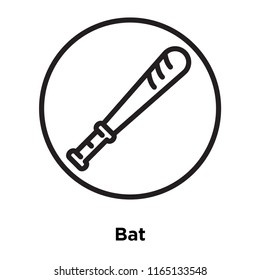 Bat icon vector isolated on white background, Bat transparent sign , linear sport symbols