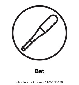 Bat icon vector isolated on white background, Bat transparent sign , linear sport symbols