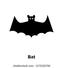 Bat icon vector isolated on white background, logo concept of Bat sign on transparent background, filled black symbol