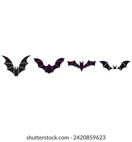 Bat icon vector set. Halloween illustration sign collection. vampire symbol or logo.