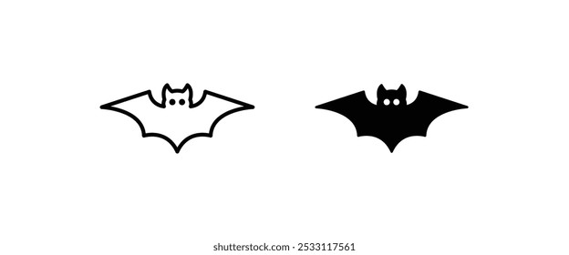 bat icon vector, sign, symbol, logo, illustration, editable stroke, flat design style isolated on white linear pictogram