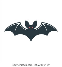 Vetor de ícone de morcego - Silhueta de morcego preto simples para Halloween e desenhos assustadores