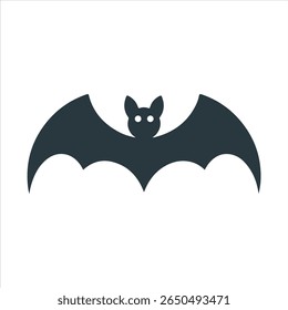 Vetor de ícone de morcego - Silhueta de morcego preto simples para Halloween e desenhos assustadores