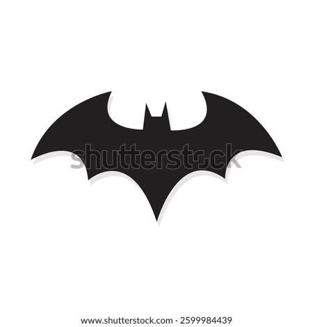 Bat icon vector .Bat Symbol Silhouette Vector. Bat Halloween Icon And Symbol Illustration