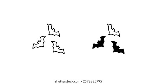 bat icon with white background vector stock illustration