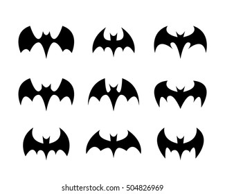 Seamless Pattern Black Silhouette Bats Halloween Stock Illustration ...